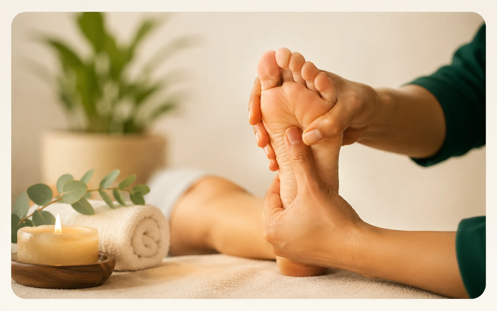 Sessão profissional de reflexologia podal