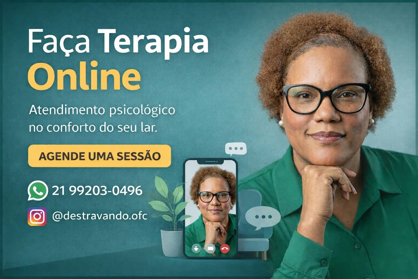 Imagem de divulgação da Terapia Online com Aleksandra Viana